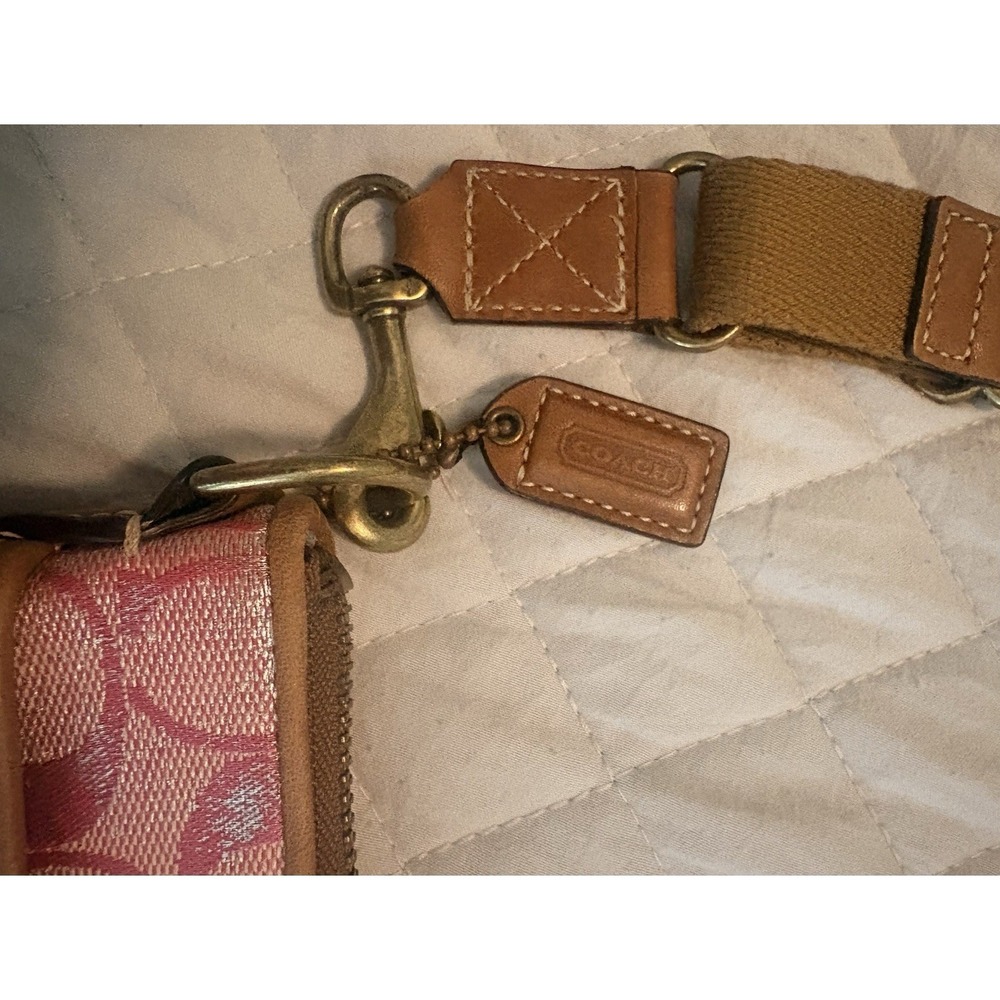 VTG Coach Patchwork Crossbody Y2K Signature C Leather Metallic Suede - Picture 4 of 16